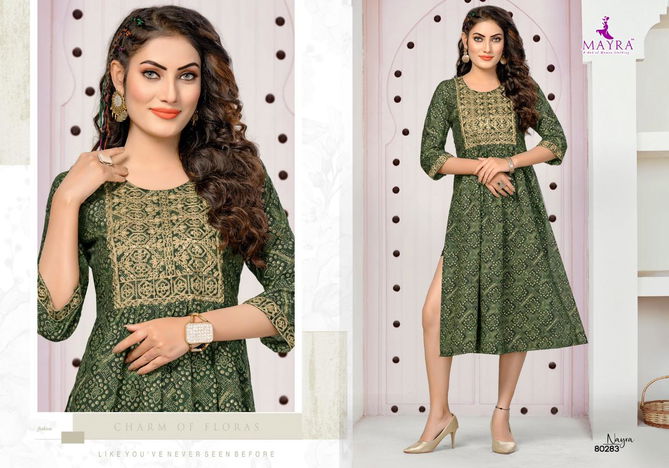 Mayra Nayra Anarkali Printed Kurtis Catalog
